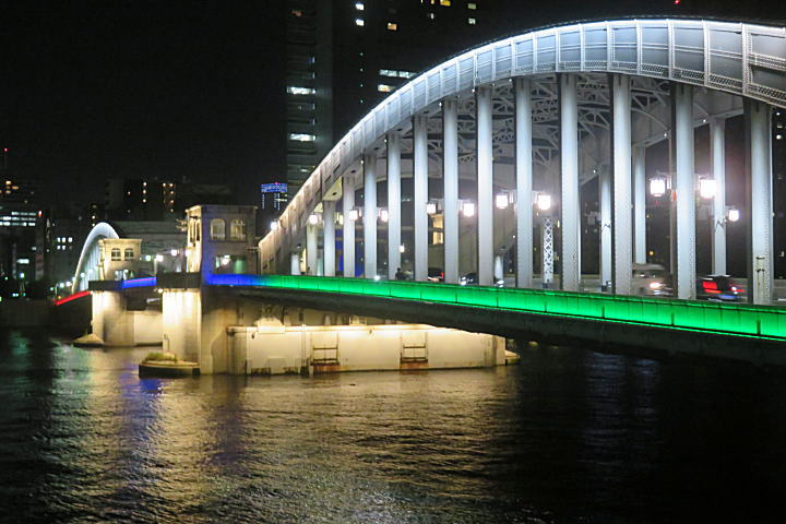隅田川 ライトアップ パラリンピックの勝鬨橋